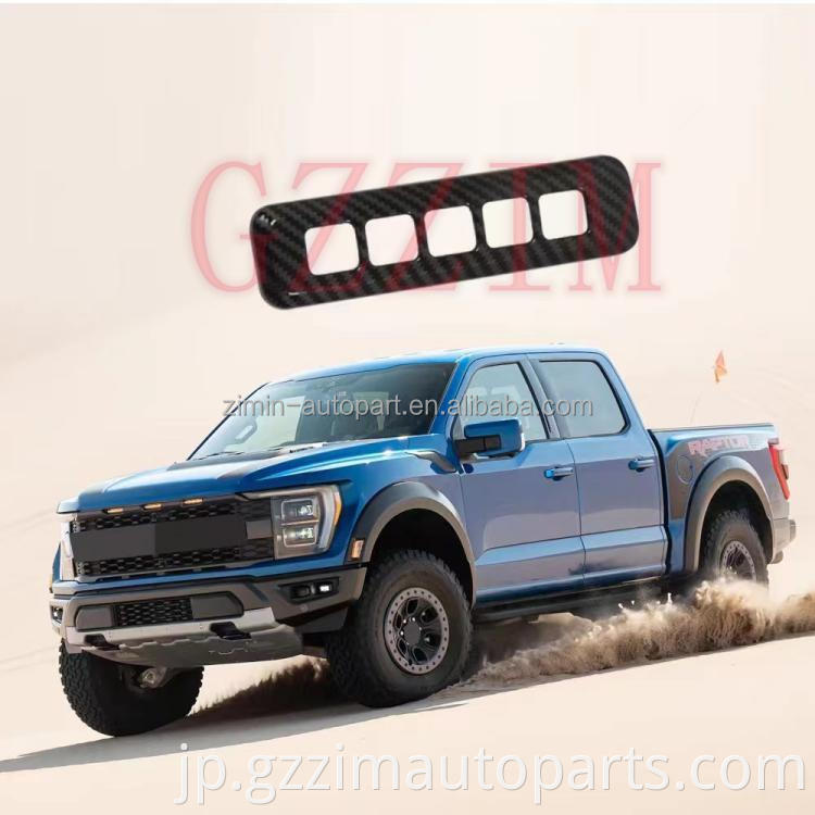 Black Carbon Fiber Accessories Car Exterior Waterproof Covers Handle Mirror Bowl Trim For F150 F-150 Raptor 2023